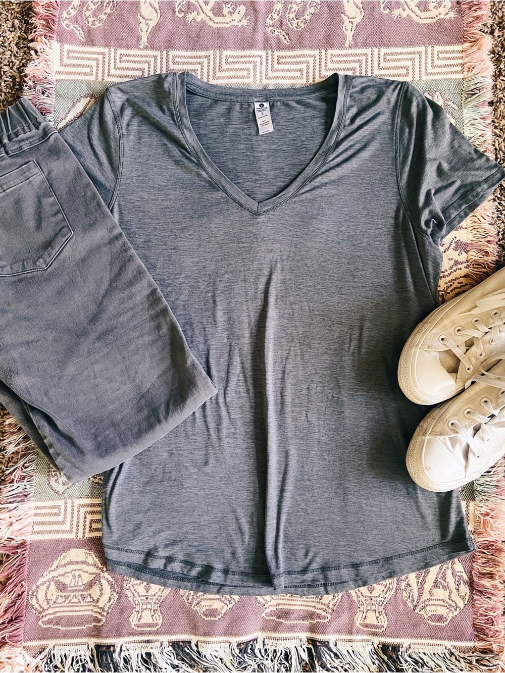Velocity V-Neck Short Sleeve Tee - Gray